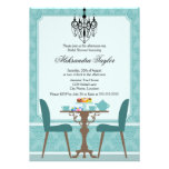 Elegant Damask and Chandelier Tea Party Invitation