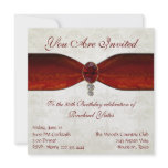Elegant damask and Ruby Invitations