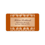 Elegant Damask Autumn Reverie Address Labels