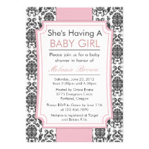 Elegant Damask Baby Shower Invite
