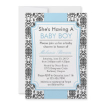 Elegant Damask Baby Shower Invite
