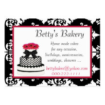 Elegant Damask Bakery Business Card