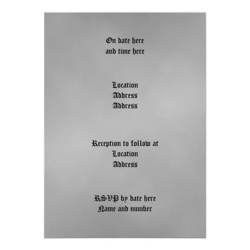 Elegant damask black and gray Halloween wedding Invitations
