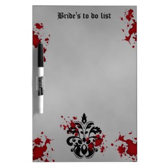 Elegant damask black and gray wedding to do list dry-erase whiteboards