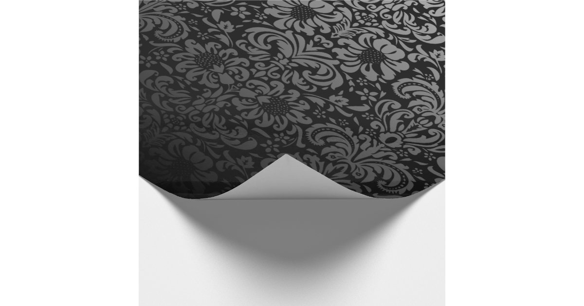 Elegant Damask (Black and Silver) Wrapping Paper Zazzle Elegant Damask (Black and Silver) Wrapping Paper Zazzle