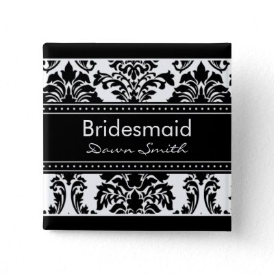Elegant Damask Bridal Party - Bridesmaid Pin