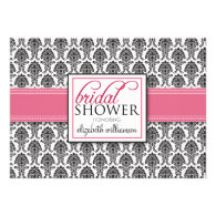 Elegant Damask Bridal Shower Invitation (pink)