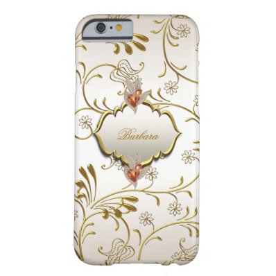 Elegant Damask Caramel Cream Beige Gold Amber Barely There iPhone 6 Case