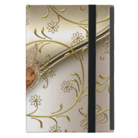Elegant Damask Caramel Cream Beige Gold Amber iPad Mini Case