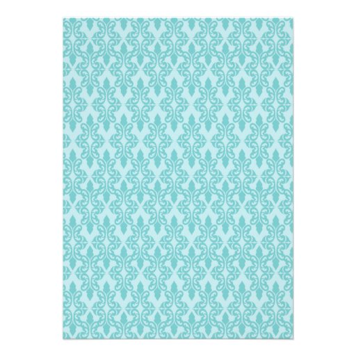 Elegant Damask Carriage Boy Baby Shower Invitation