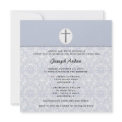Elegant Damask Collection Blue Invitation invitation