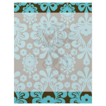 elegant damask design with aqua blue custom flyer