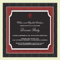 Elegant Damask Dinner Party Invitation (maroon) invitations