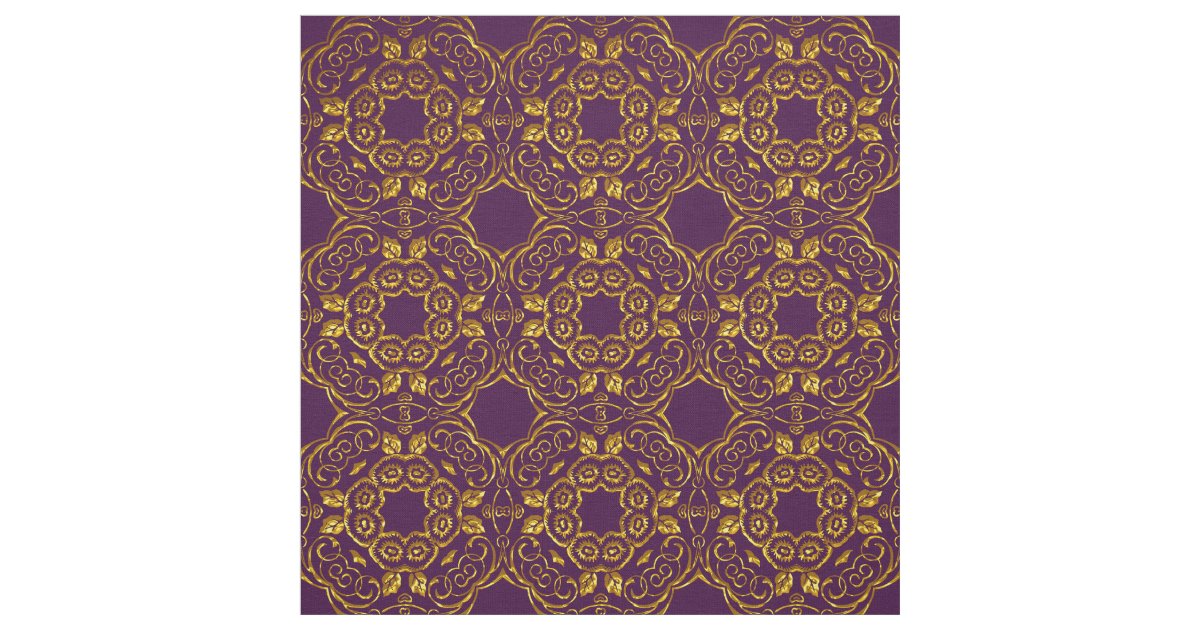 Elegant Damask Fabric Purple Zazzle