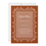 Elegant Damask Filigree Bridal Shower Party 3 Personalized Announcements