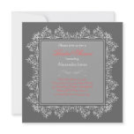 Elegant Damask Filigree Bridal Shower Party 4 Personalized Invitation