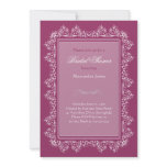 Elegant Damask Filigree Bridal Shower Party 5 Custom Announcements