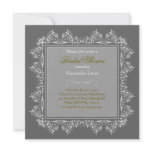 Elegant Damask Filigree Bridal Shower Party 8 Custom Invitation