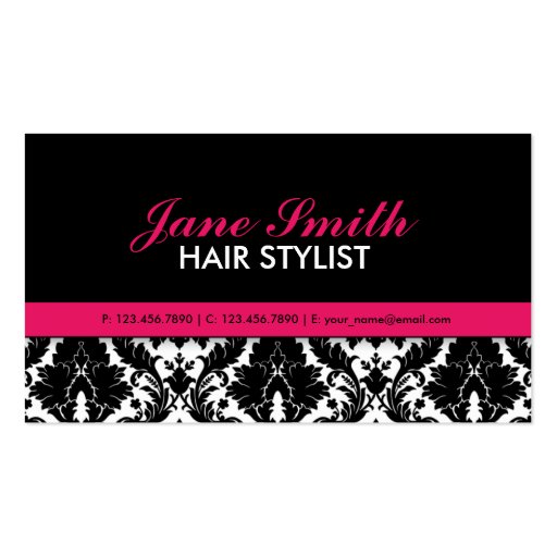 Elegant Damask Floral Modern Professional Stylish Business Cards