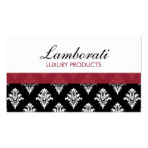 Elegant Damask Floral Pattern Modern Stylish Business Card Template