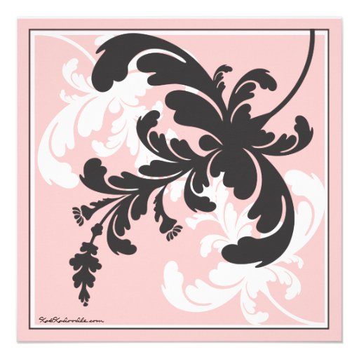 Elegant Damask Floral Sweet Sixteen Invitation