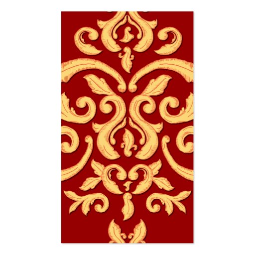 Elegant Damask for Interior Decorator, Restaurant Business Card (back side)