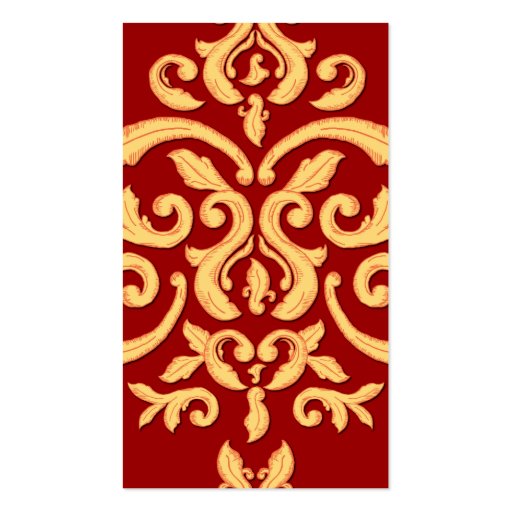 Elegant Damask for Interior Decorator, Restaurant Business Card (back side)