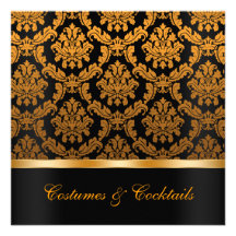 Elegant Damask Halloween Party Invite