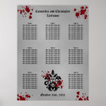 Elegant damask Halloween wedding seating chart Print