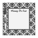 Elegant Damask Honey Do List Dry-Erase Whiteboard