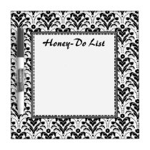 Elegant Damask Honey Do List dry erase boards