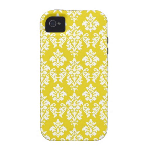 Elegant Damask iPhone 4 Case-Mate Yellow