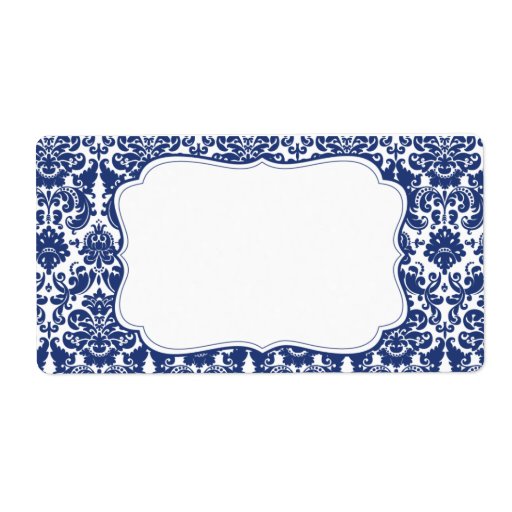 Elegant Damask Label | Zazzle