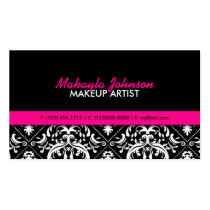 Elegant Damask Modern & Stylish Makeup Artist Business Card