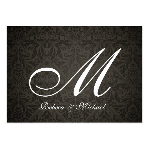 Elegant Damask Monogram Bride & Groom RSVP Cards Business Card Templates
