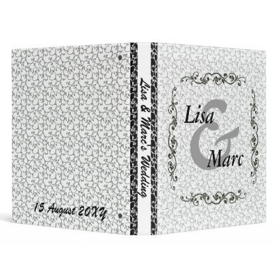 elegant damask monogram wedding binder