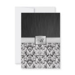 Elegant Damask Monogram Wedding RSVP Card Personalized Invite