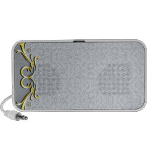 Elegant damask pattern and Golden swirl Speaker System