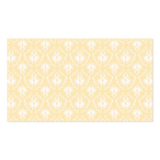 Elegant damask pattern. Light gold color. Business Card Templates (back side)