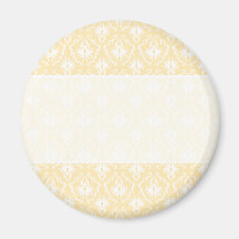 Elegant damask pattern. Light gold color. Fridge Magnets