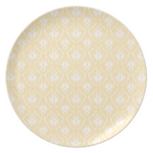 Elegant damask pattern. Light gold color. Plates