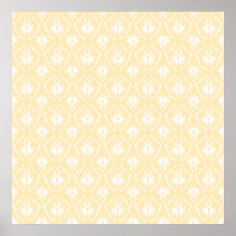 Elegant damask pattern. Light gold color. Posters