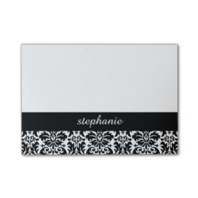 Elegant Damask Patterns with Black and White Post-it® Notes