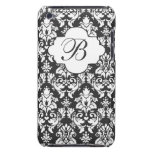 Elegant Damask Print Monogram iPod Case iPod Touch Covers