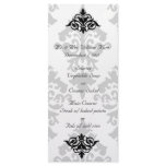 Elegant Damask Reception Menu Rack Card Design