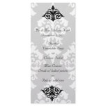 Elegant Damask Reception Menu Custom Rack Cards