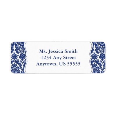 Elegant Damask Return Address Label