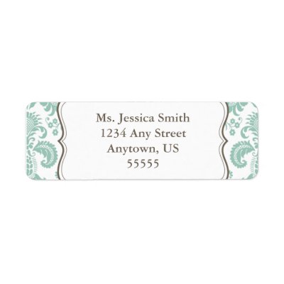 Elegant Damask Return Address Label