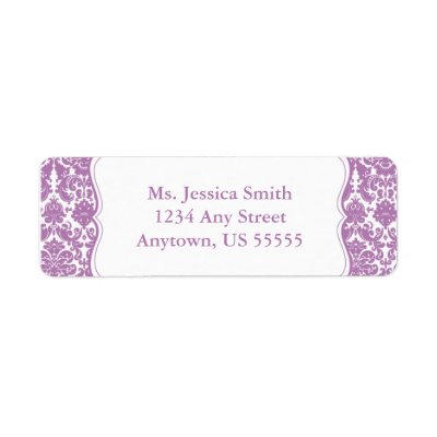 Elegant Damask Return Address Label