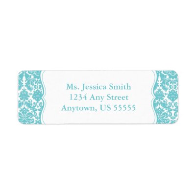 Elegant Damask Return Address Label